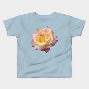 Pink Yellow Ombre Pastel Rose Flower Kids T-Shirt